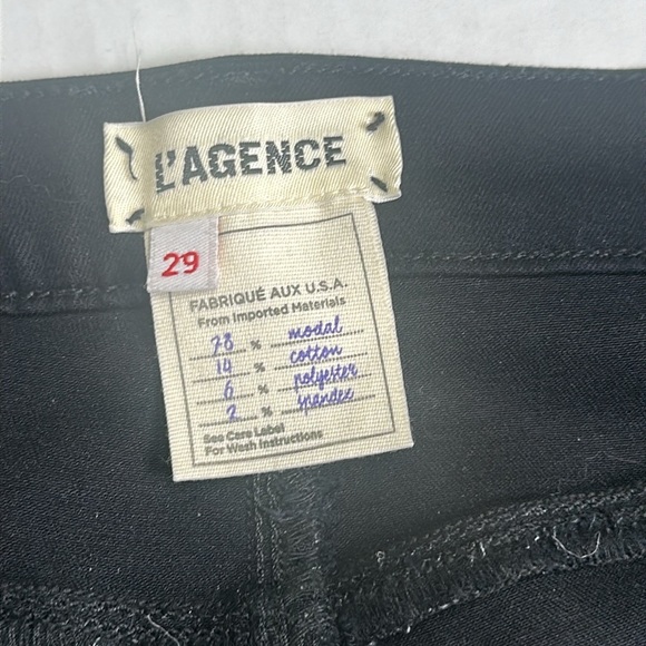 L’AGENCE Margot Coated Womens 29 Cropped Skinny High Rise Black Stretch Pants - Picture 9 of 16